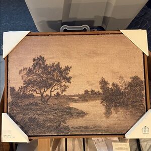 Hearth & Hand magnolia Framed Rustic Landscape Wall Art 12in x16in